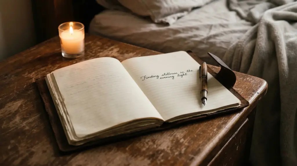 Відкритий блокнот з ручкою на дерев’яному столі — Книга Воїна і кайдзен