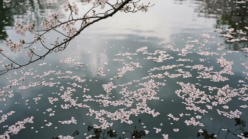 Сакура опадає на воду